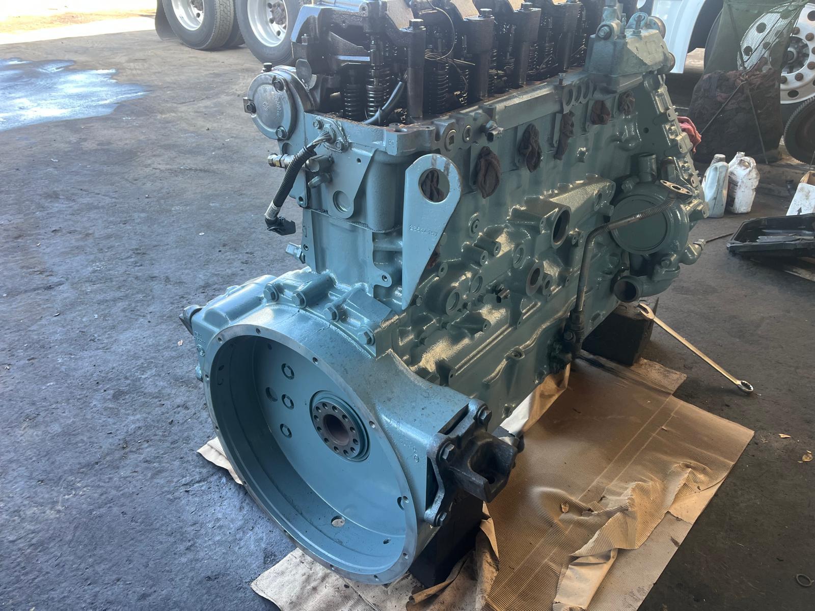 Refurbished diesel engine on the shop floor after a rebuild