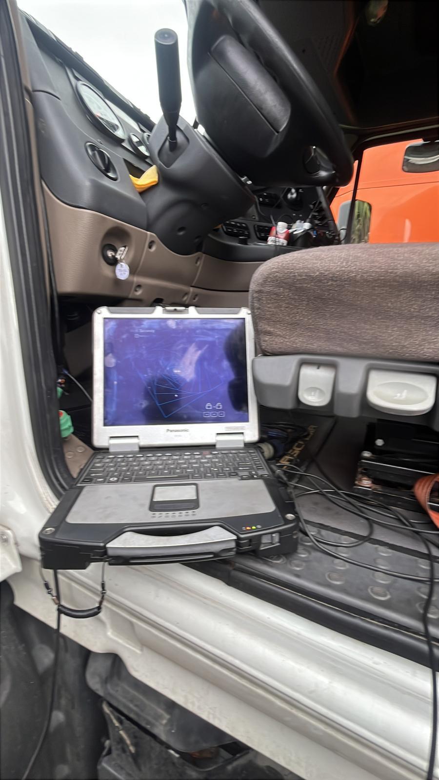 Computerized diagnostics with the scan tool inside the cab